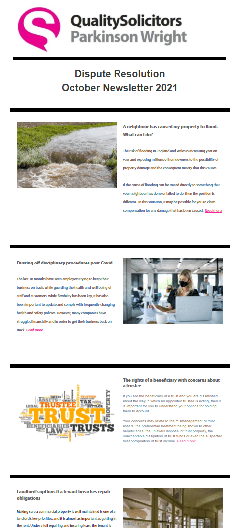 Dispute Resolution News Letter