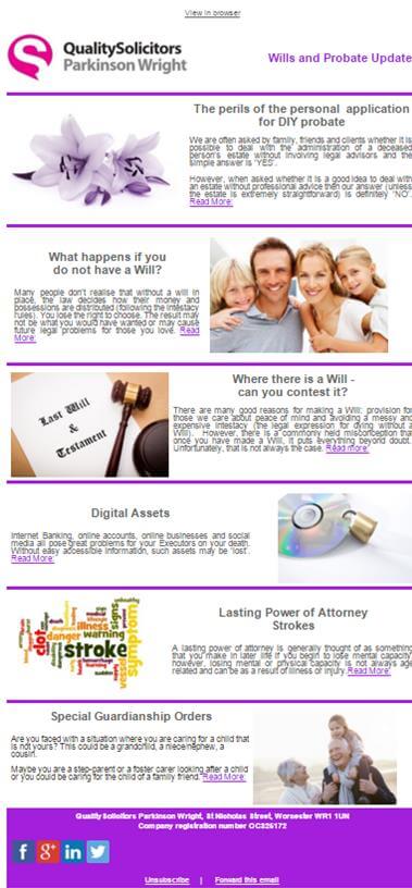 Wills and Probate News Letter