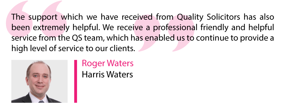 Testiomonial from Harris Waters solicitors
